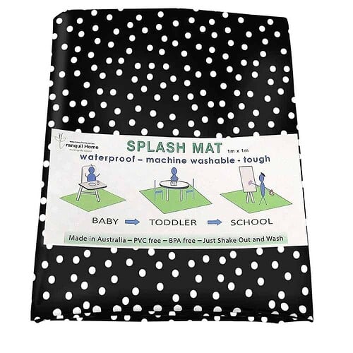 black and white dots splash mat black and white splash mat