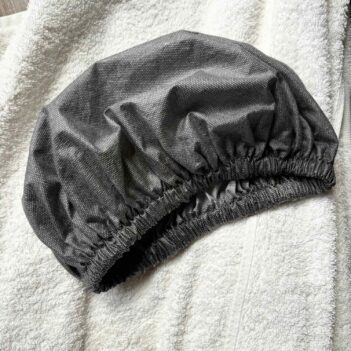 black-charcoal-laminated-cotton-shower-cap Shower Cap Black Unisex