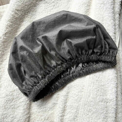 black-charcoal-laminated-cotton-shower-cap Shower Cap Black Unisex