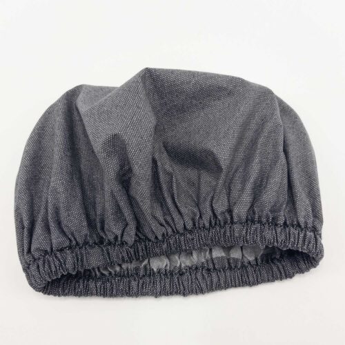 black-grey-charcoal-laminatedcotton-showerhat-waterproof-laminatedcotton Shower Cap Black Unisex