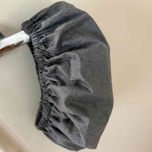 black-grey-shower-cap-laminatedcotton-fabric-waterproof Shower Cap Black Unisex