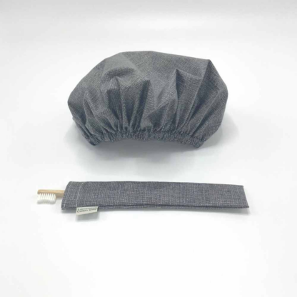 black linen toothbrush bag