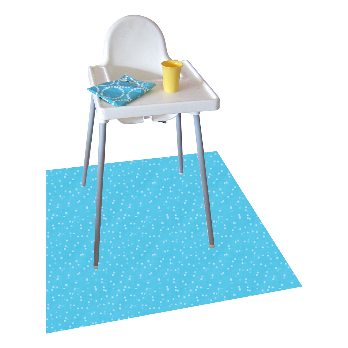 Messy Mat Aqua Blue Dots Laminated Cotton Shop