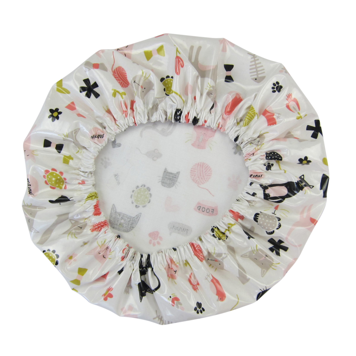 Shower Cap Cats Print Laminated Cotton Shop