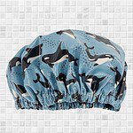 orcas-laminatedcotton-showercap-whales Kids Apron Blue Orcas