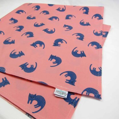 splash mat cats organic cotton laminate