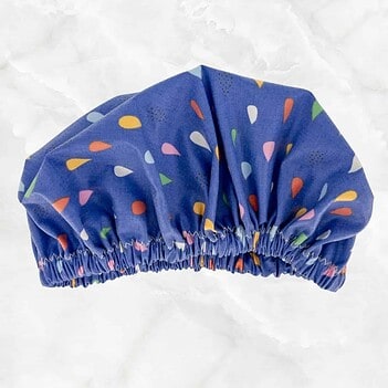 Untitled design - 1 raindrops shower cap laminated cotton organic cotton purple cap
