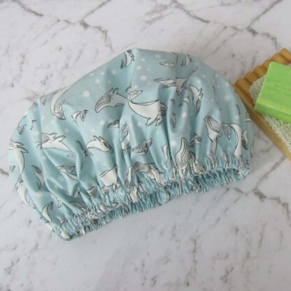 reusable shower cap blue whales