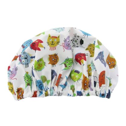 Shower Cap Cats Print - Laminated Cotton Shop