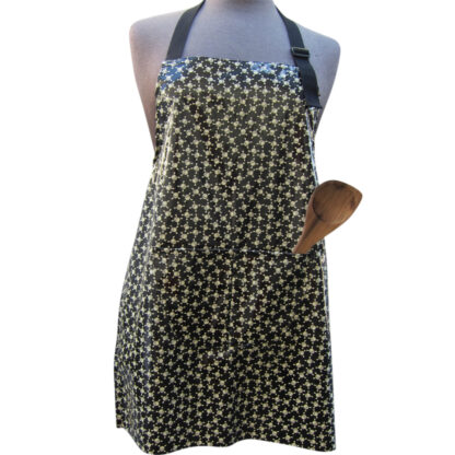 black skulls laminated cotton shop apron