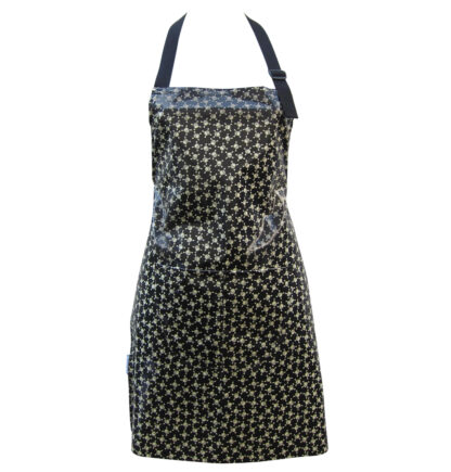 skulls apron laminated cotton