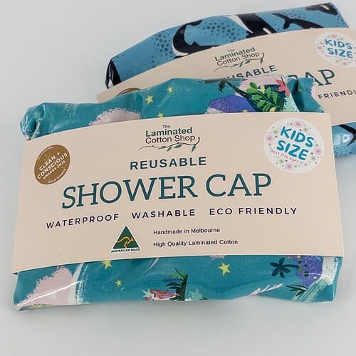 mermaids-shower-cap-australia-laminatedcotton-gift Mermaid shower cap for kids