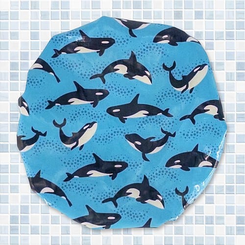 Kids shower cap whales orcas