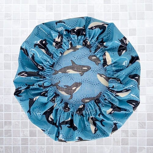 Kids shower cap whales orcas