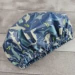 shark shower cap on angle kids shower cap sharks