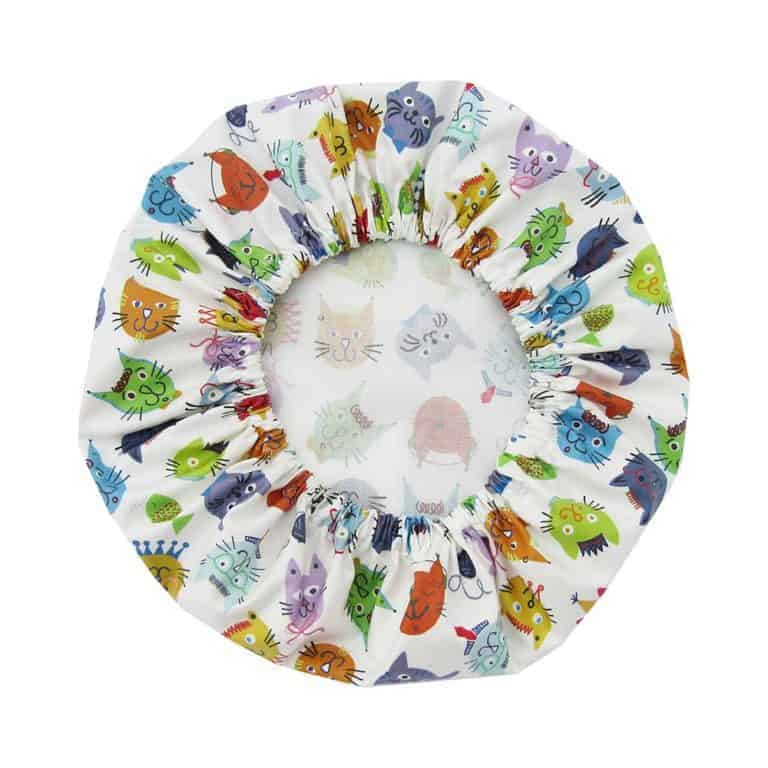 Shower Cap Cats Print Laminated Cotton Shop