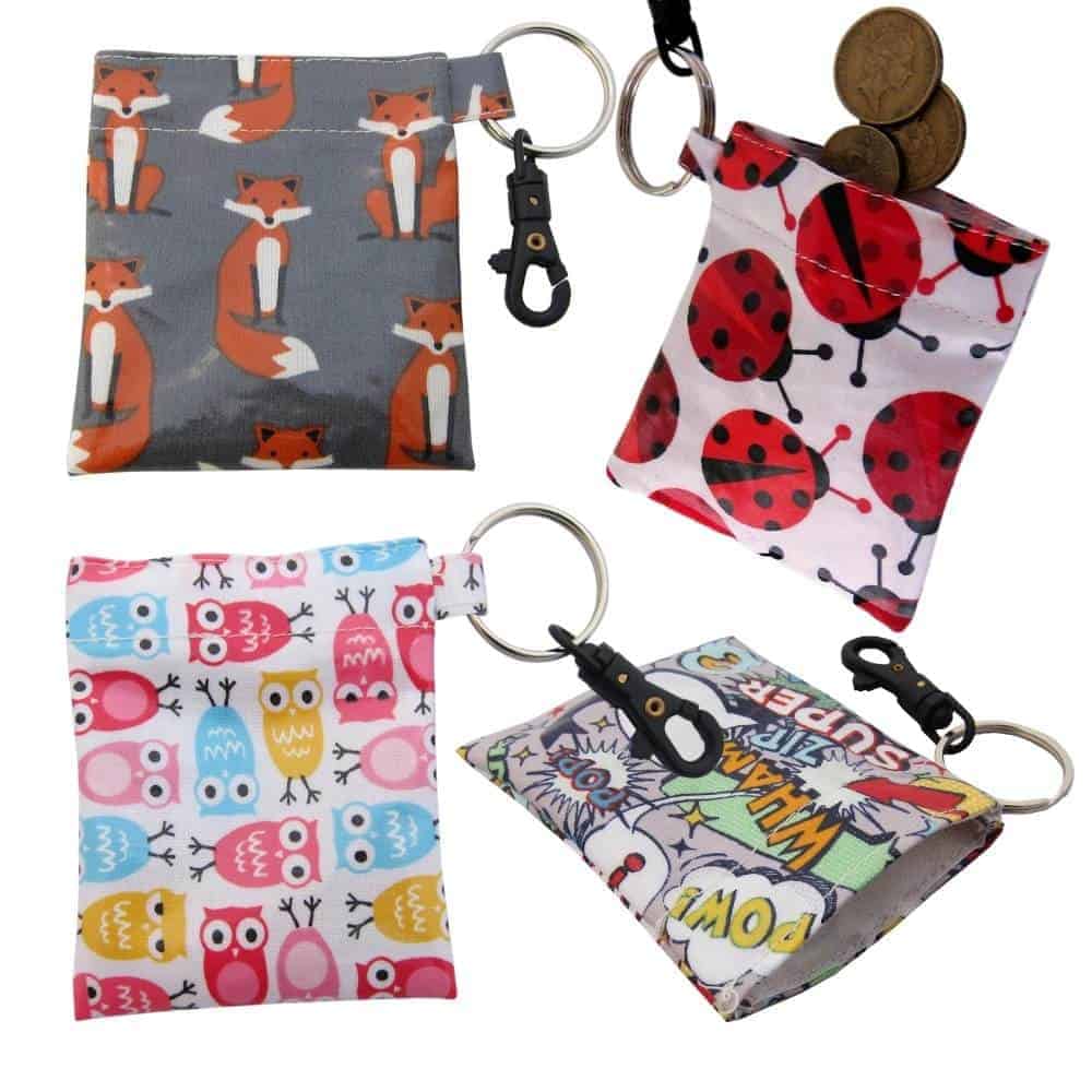 Keyring Coin Pouch Laminated Cotton Shop