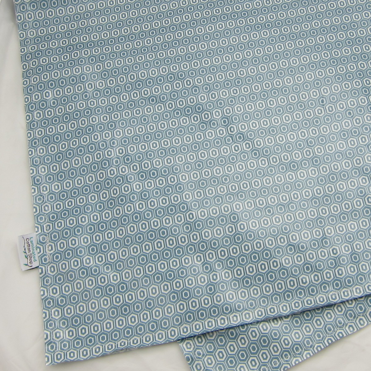 Blue Honeycomb Splash Mat - Laminated Cotton Shop