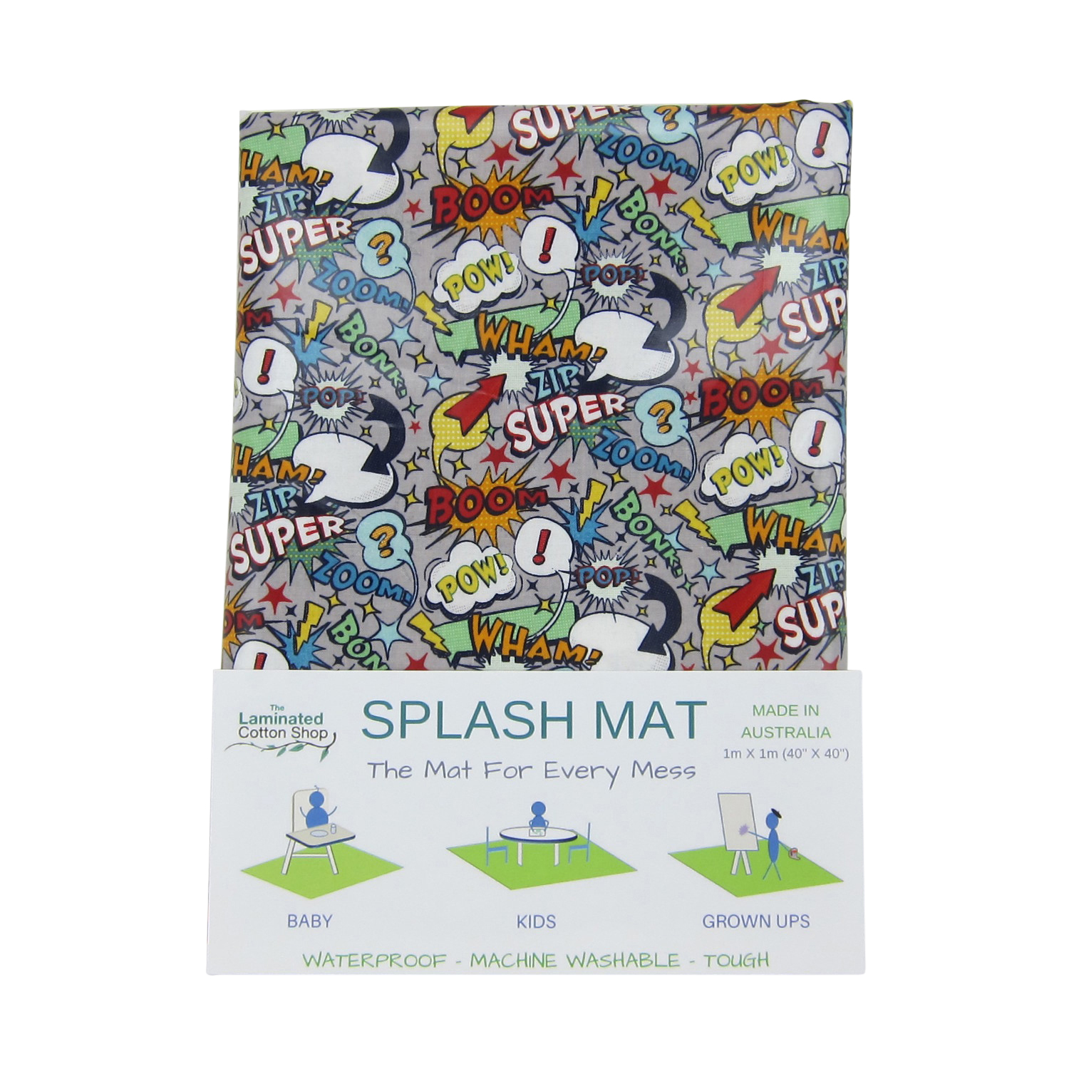 Messy mat waterproof superheros Laminated Cotton Shop