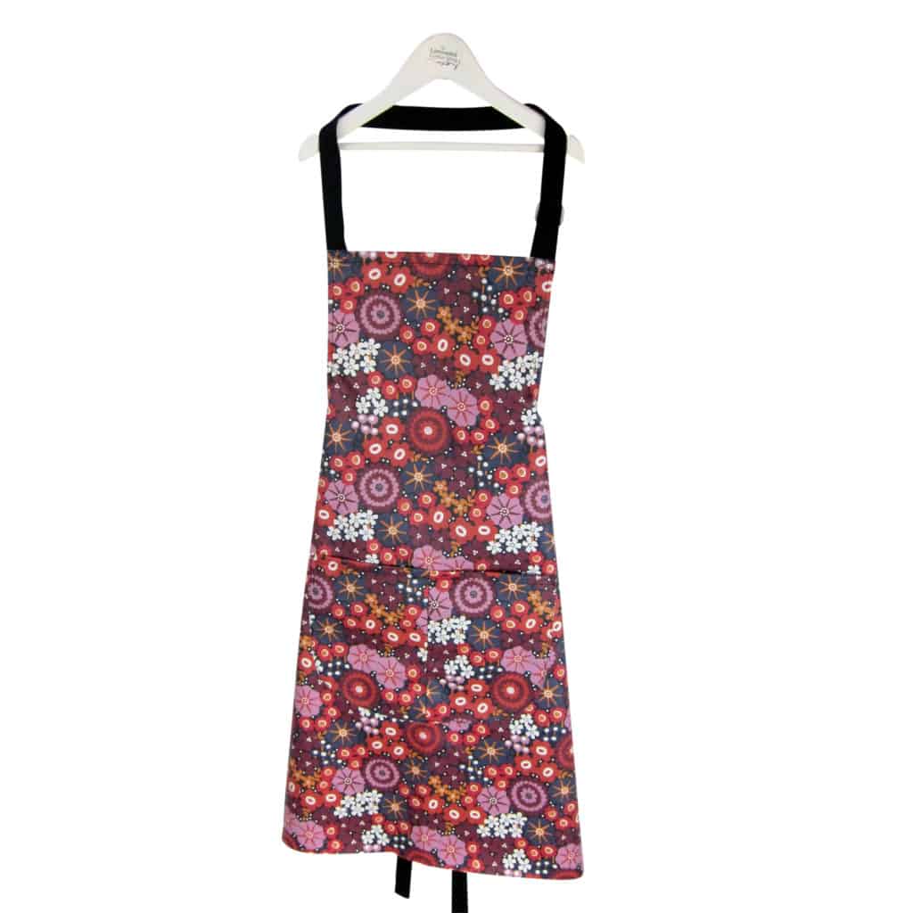 Apron waterproof red flowers - Laminated Cotton Shop