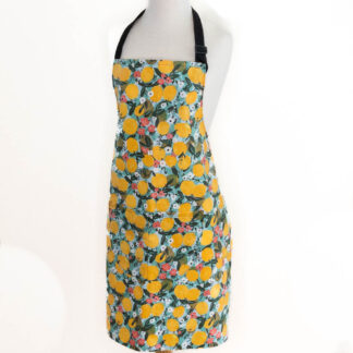 apron for women lemons waterproof laminated cotton