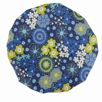 Reusable Shower Cap Blue Flowers - Image 3