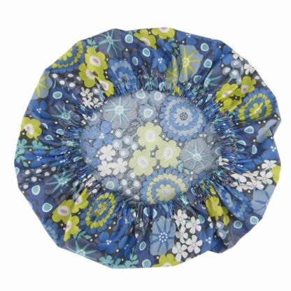 Reusable Shower Cap Blue Flowers - Image 2