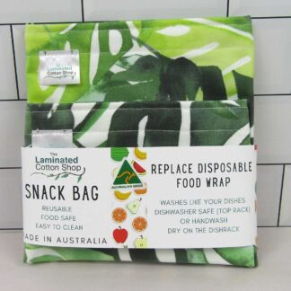 snack bag set of 2 waterproof bags laminated cotton food safe fabric