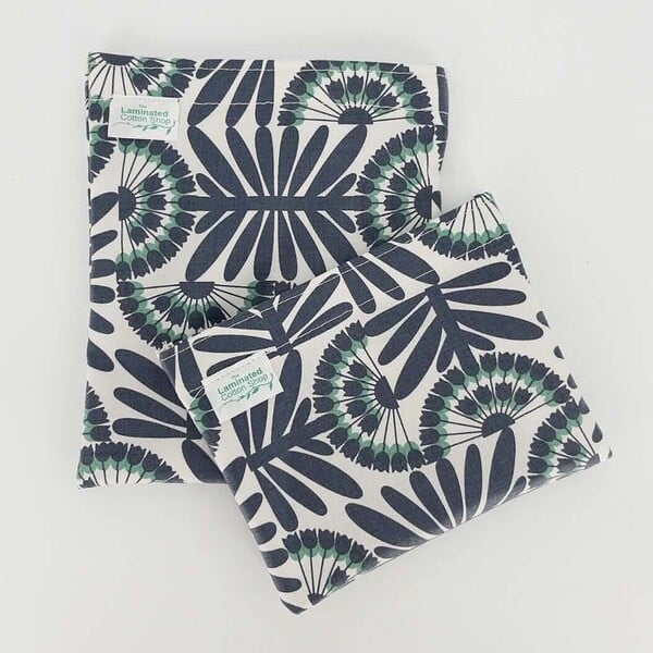 Untitled design - 1 blue retro flower snack bag set