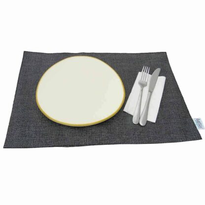 black linen placemat laminated cotton
