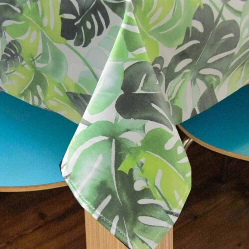 square tablecloth leaves laminated cotton