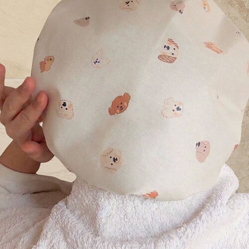 dogs-shower-cap-wearing-bathroom-laminated-cotton Shower Cap Dogs