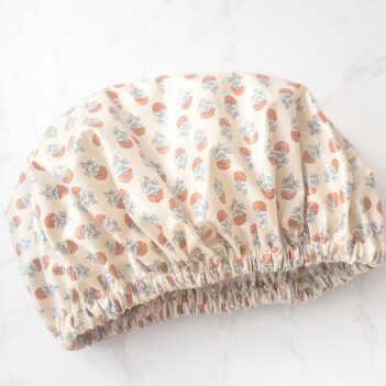 block-print-shower-cap-red-flowers-laminatedcotton Shower Cap - Limited Edition Blockprint Red Flowers