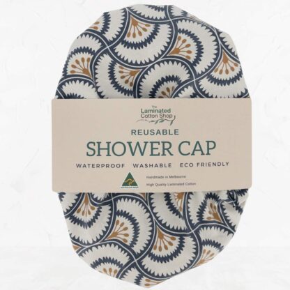 retro print shower cap