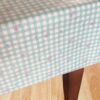 mint-check-flowers-tablecloth Square Tablecloth laminated cotton