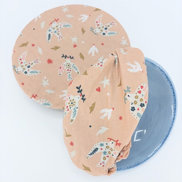 birds-folk-art-bowl-covers-coated-cotton Bowl Covers Set