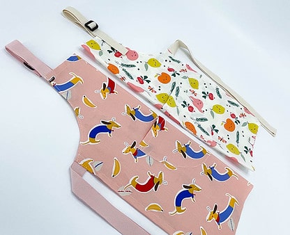 Kids Apron Dogs Waterproof French Linen - Image 2
