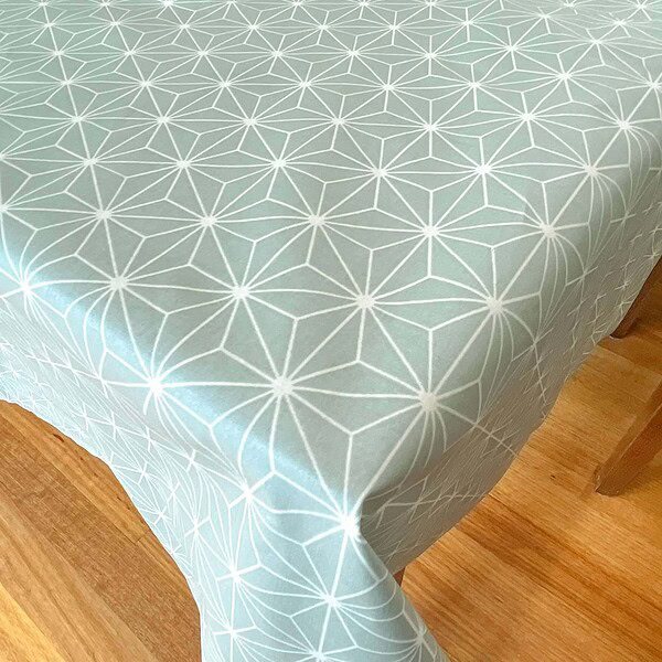 pale green French coated cotton tablecloth