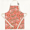 pink flowers kids apron flatlay french coated cotton pink flowers kids waterproof French coated cotton apron