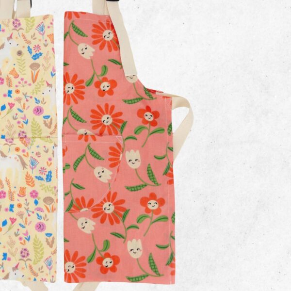 pink flowers kids apron french cotton folded pink flowers kids apron folded waterproof penny