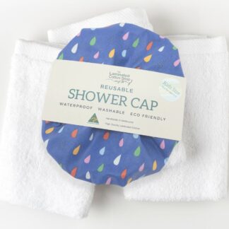 raindrops shower cap organic cotton laminated cotton shop purple