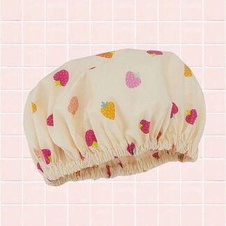 strawberry shower cap laminated cotton