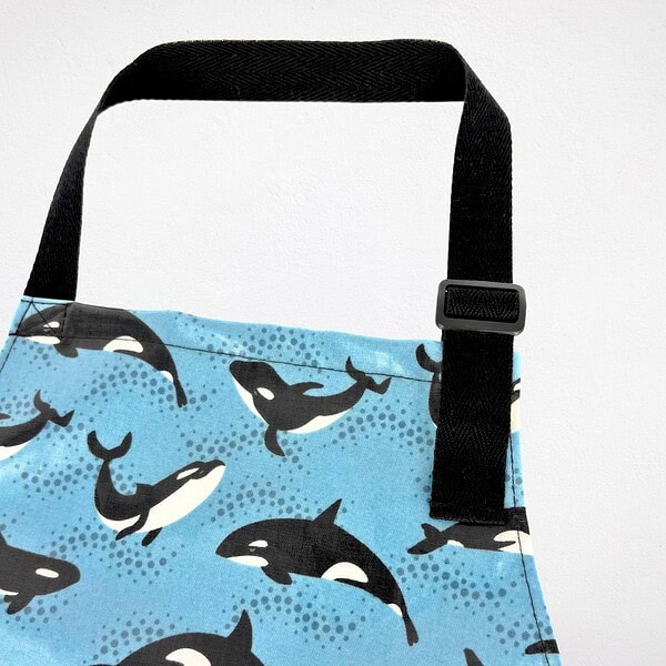 orcas-kids-blue-waterproof-apron-adjustable-strap Kids Apron Blue Orcas