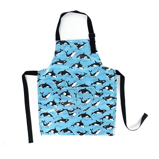 Kids Apron Blue Orcas