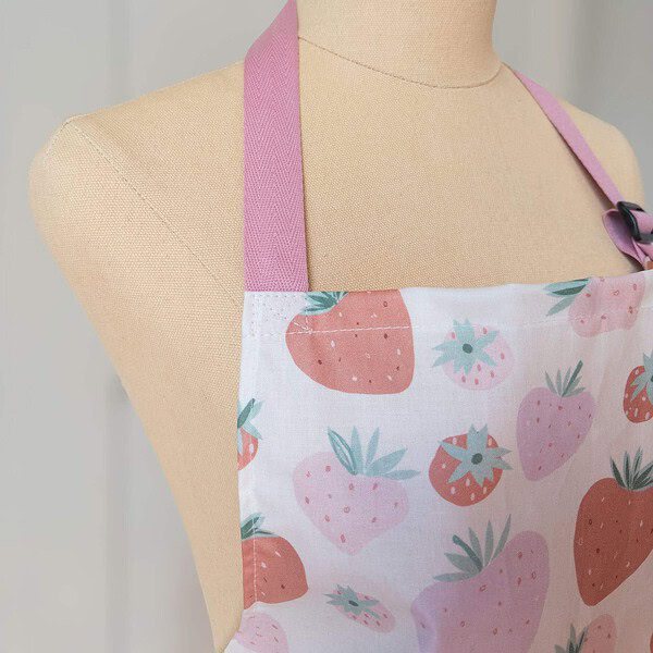 Apron waterproof coated cotton Strawberry Cream
