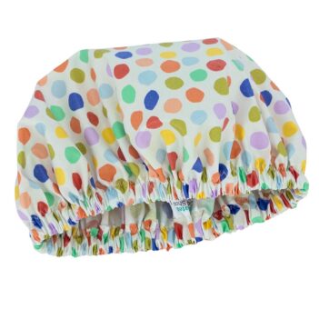 confetti-kids-showercap-laminatedcottonshop Kids Shower Cap Confetti Polka Dots